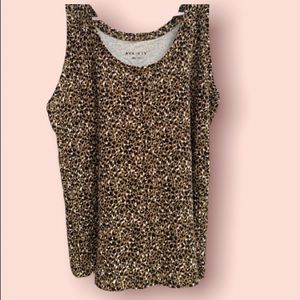 Ava & Viv brown leopard print 1X women’s tank top